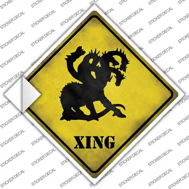 Multi-Headed Dragon Xing Novelty Diamond Sticker Decal