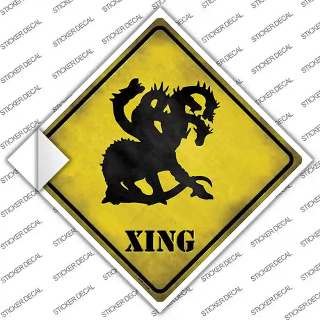 Multi-Headed Dragon Xing Novelty Diamond Sticker Decal