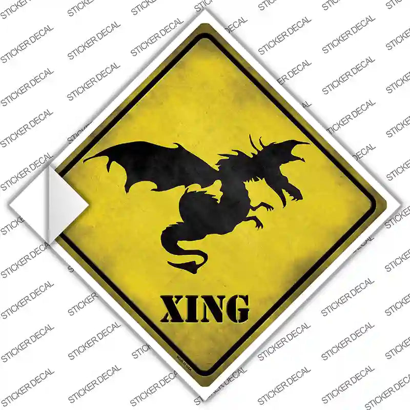 Dragon In Flight Xing Novelty Diamond Sticker Decal