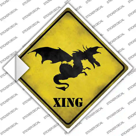Dragon In Flight Xing Novelty Diamond Sticker Decal