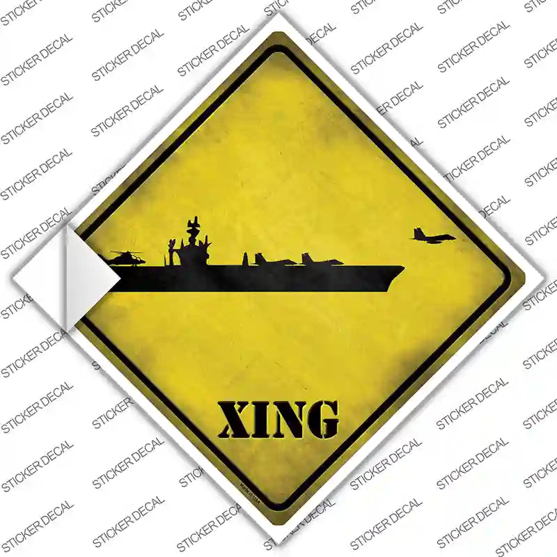 Aircraft Carrier Xing Novelty Diamond Sticker Decal