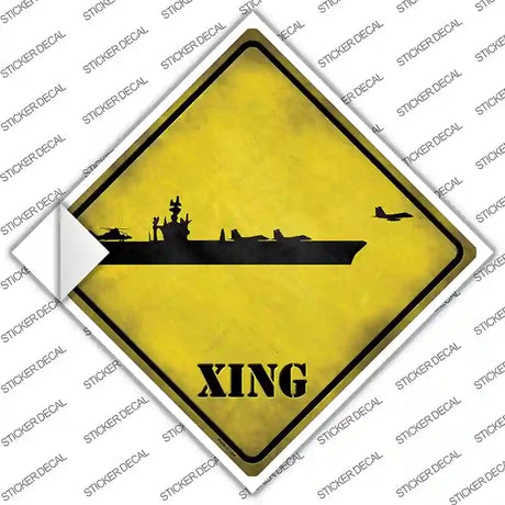Aircraft Carrier Xing Novelty Diamond Sticker Decal