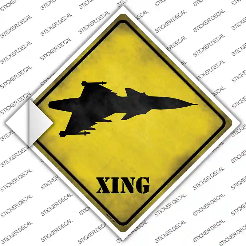 Jet Fighter Xing Novelty Diamond Sticker Decal