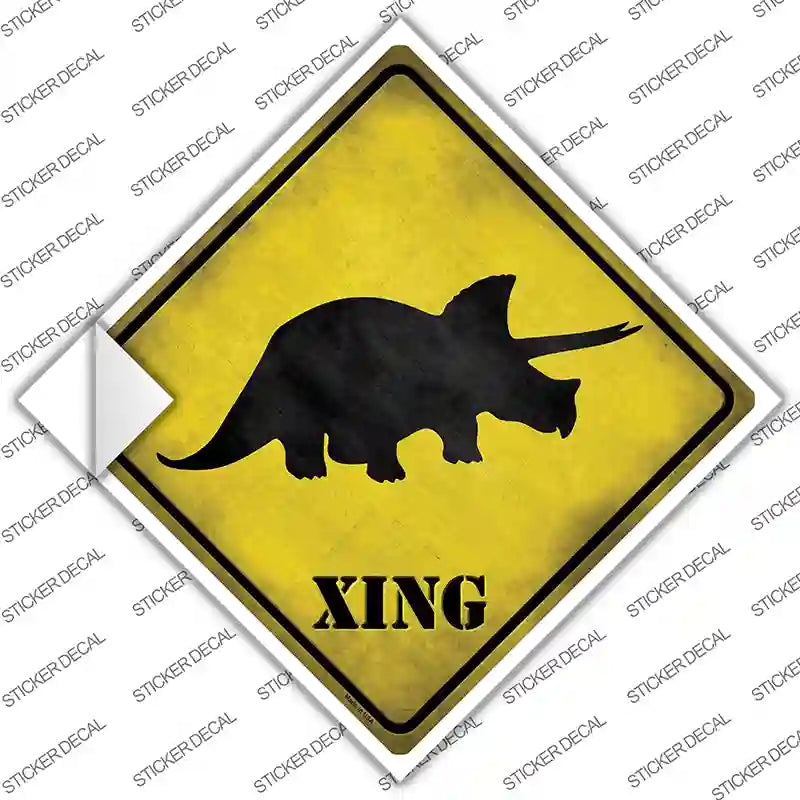 Triceratops Xing Novelty Diamond Sticker Decal