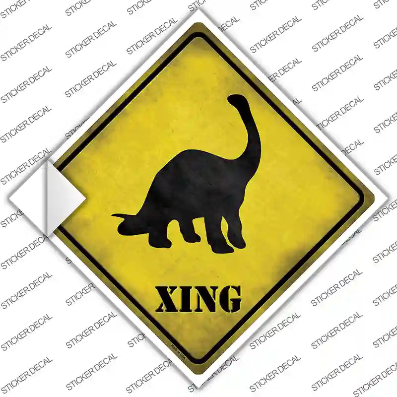 Brontosaurus Xing Novelty Diamond Sticker Decal