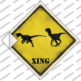 Velociraptors Xing Novelty Diamond Sticker Decal