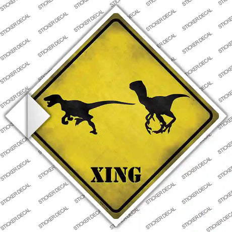 Velociraptors Xing Novelty Diamond Sticker Decal