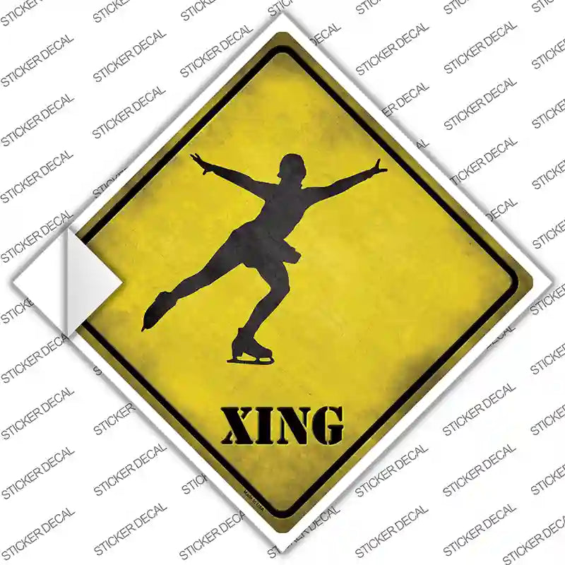 Figure Skater Xing Novelty Diamond Sticker Decal