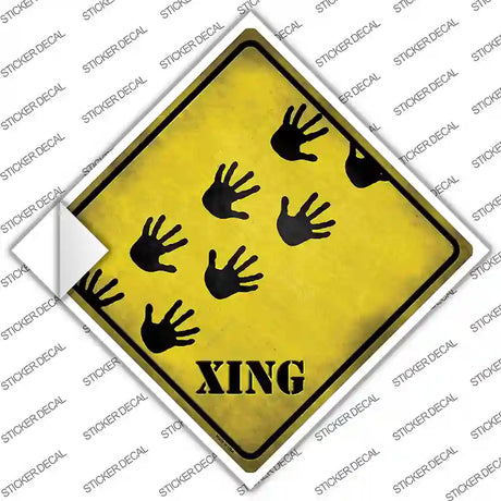 Handprints Xing Novelty Diamond Sticker Decal