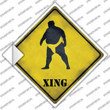 Sumo Wrestler Xing Novelty Diamond Sticker Decal