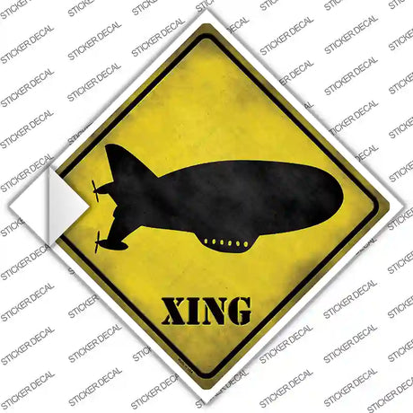 Modern Dirigible Xing Novelty Diamond Sticker Decal