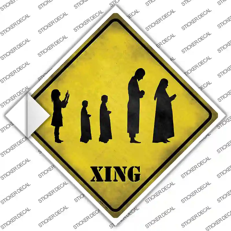 Group Praying Xing Novelty Diamond Sticker Decal