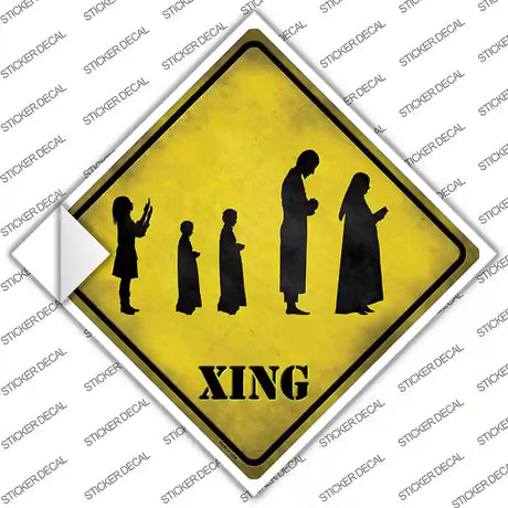 Group Praying Xing Novelty Diamond Sticker Decal
