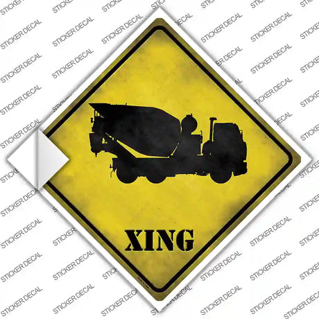 Cement Mixer Xing Novelty Diamond Sticker Decal