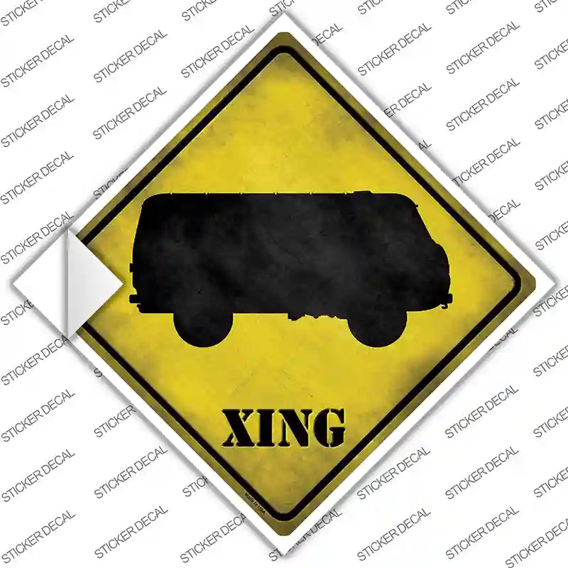 Bus Xing Novelty Diamond Sticker Decal