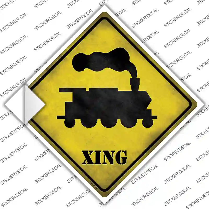 Train Xing Novelty Diamond Sticker Decal