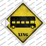 Double-Decker Bus Xing Novelty Diamond Sticker Decal