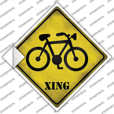 Bicycle Xing Novelty Diamond Sticker Decal