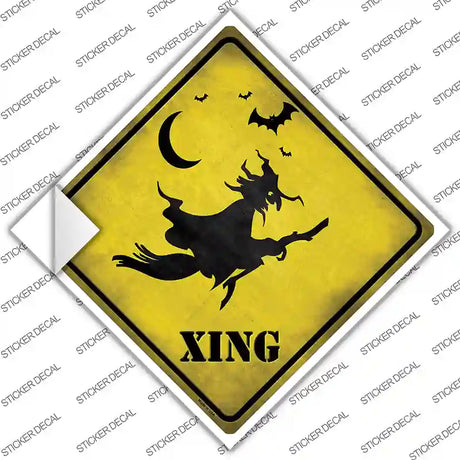 Spooky Witch Xing Novelty Diamond Sticker Decal