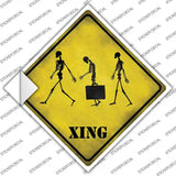 Three Walking Skeleton Xing Novelty Diamond Sticker Decal