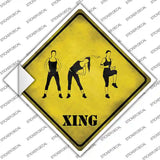 Women Working Out Xing Novelty Diamond Sticker Decal