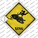 Extreme Snow Mobile Riding Xing Novelty Diamond Sticker Decal