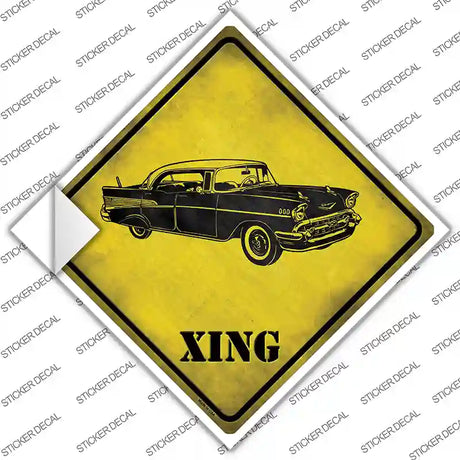 Classic 57 Chevy Xing Novelty Diamond Sticker Decal