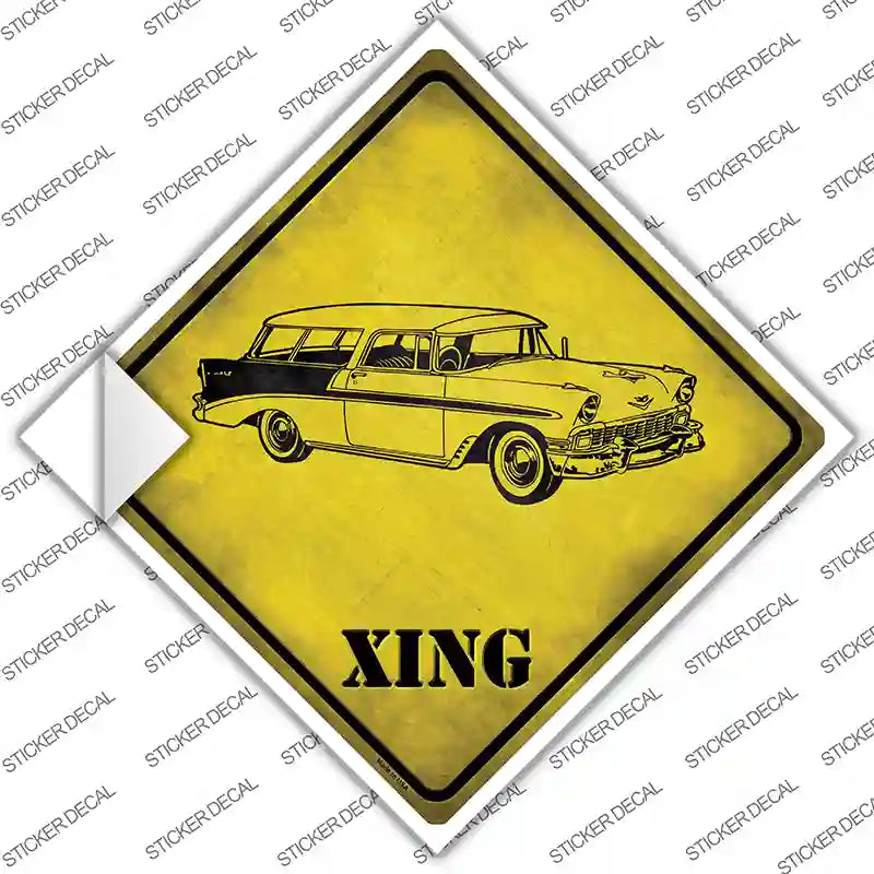 Classic 59 Cadillac Xing Novelty Diamond Sticker Decal