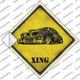 Classic Hot Rod Xing Novelty Diamond Sticker Decal