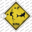 Scuba Diver Xing Novelty Diamond Sticker Decal