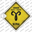 Aries Zodiac Symbol Xing Novelty Diamond Sticker Decal