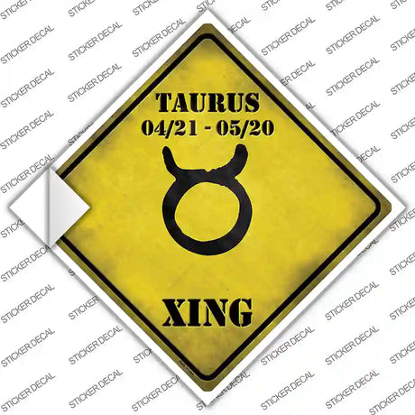 Taurus Zodiac Symbol Xing Novelty Diamond Sticker Decal