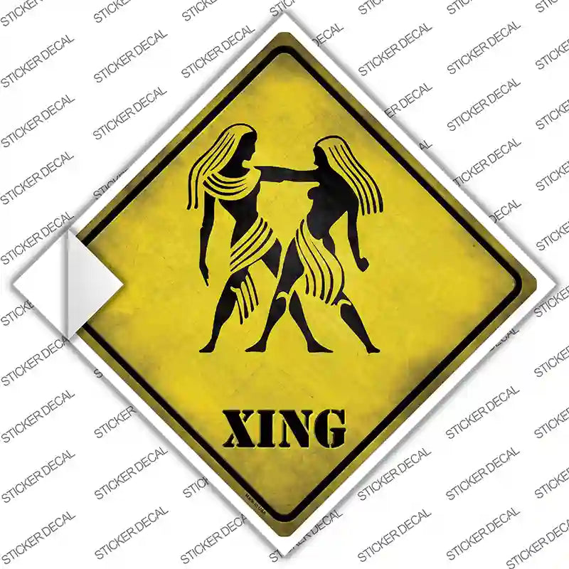 Gemini Zodiac Animal Xing Novelty Diamond Sticker Decal