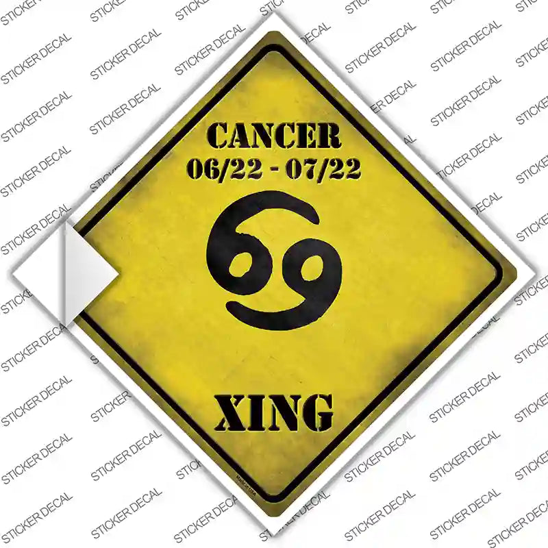 Cancer Zodiac Symbol Xing Novelty Diamond Sticker Decal