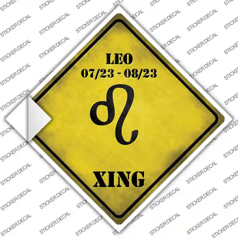 Leo Zodiac Symbol Xing Novelty Diamond Sticker Decal