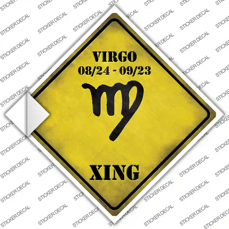 Virgo Zodiac Symbol Xing Novelty Diamond Sticker Decal