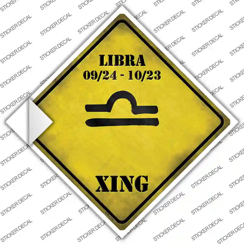 Libra Zodiac Symbol Xing Novelty Diamond Sticker Decal
