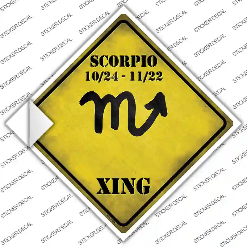 Scorpio Zodiac Symbol Xing Novelty Diamond Sticker Decal