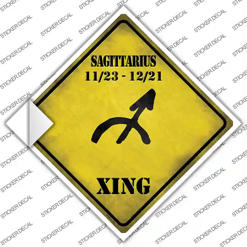 Sagittarius Zodiac Symbol Xing Novelty Diamond Sticker Decal