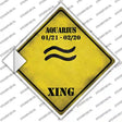 Aquarius Zodiac Symbol Xing Novelty Diamond Sticker Decal