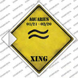 Aquarius Zodiac Symbol Xing Novelty Diamond Sticker Decal