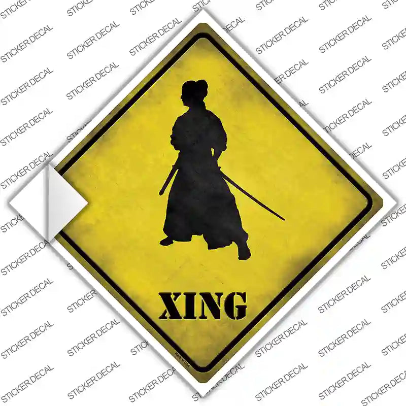 Samurai Standing Alone Xing Novelty Diamond Sticker Decal