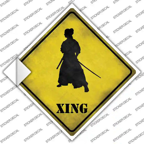 Samurai Standing Alone Xing Novelty Diamond Sticker Decal