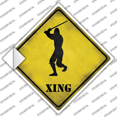 Ninja Sword Xing Novelty Diamond Sticker Decal