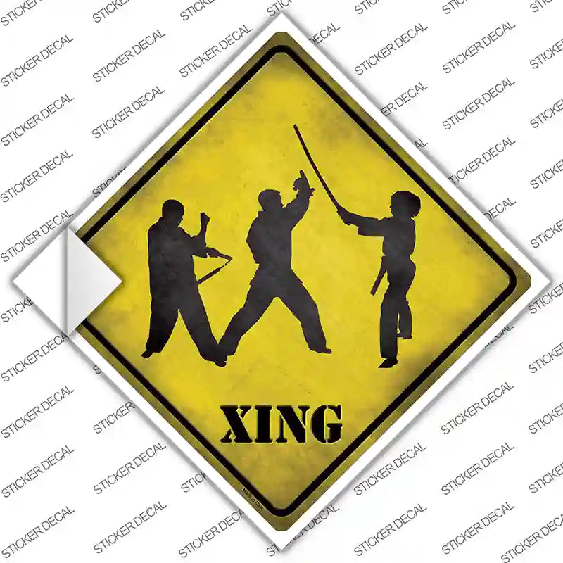 Three Martial Artists Xing Novelty Diamond Sticker Decal