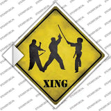 Three Martial Artists Xing Novelty Diamond Sticker Decal