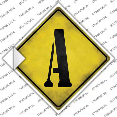 Letter A Xing Novelty Diamond Sticker Decal