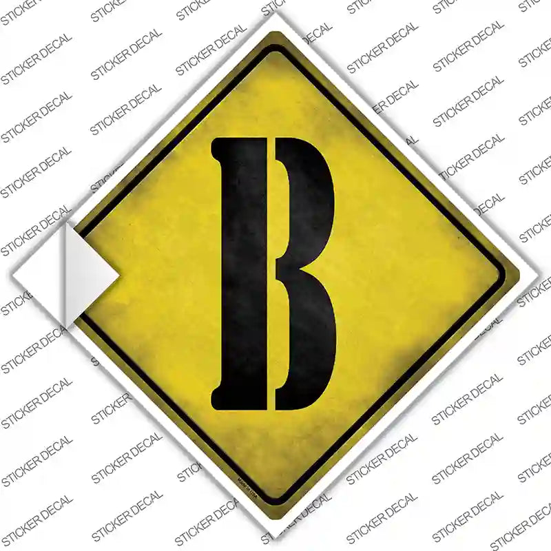 Letter B Xing Novelty Diamond Sticker Decal