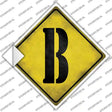 Letter B Xing Novelty Diamond Sticker Decal