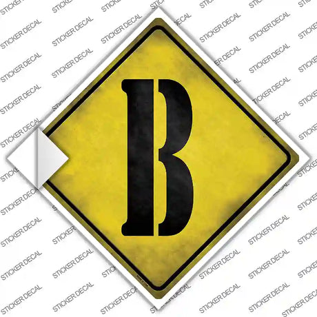 Letter B Xing Novelty Diamond Sticker Decal